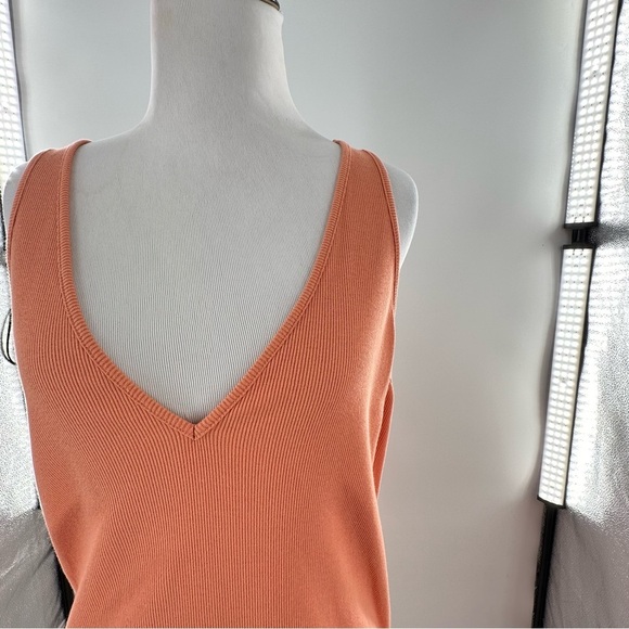 A new day womens dress size XL orange sherbet ribbed knit scrunched maxi - Picture 5 of 13